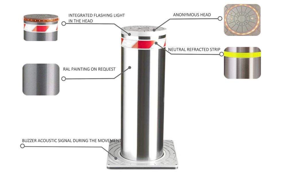 oțel inoxidabil automată bollard hidraulice
